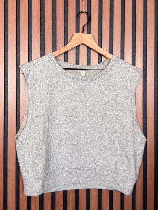 Free People Sweaters - Free People Sweater XS Womens Gray Fleece Vest Cotton Poly Tunic